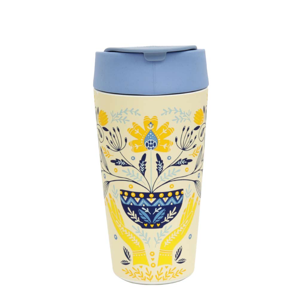Kaffeebecher To Go mit Motiv (420ml), Bioloco PLANT - Deluxe Cup Tea