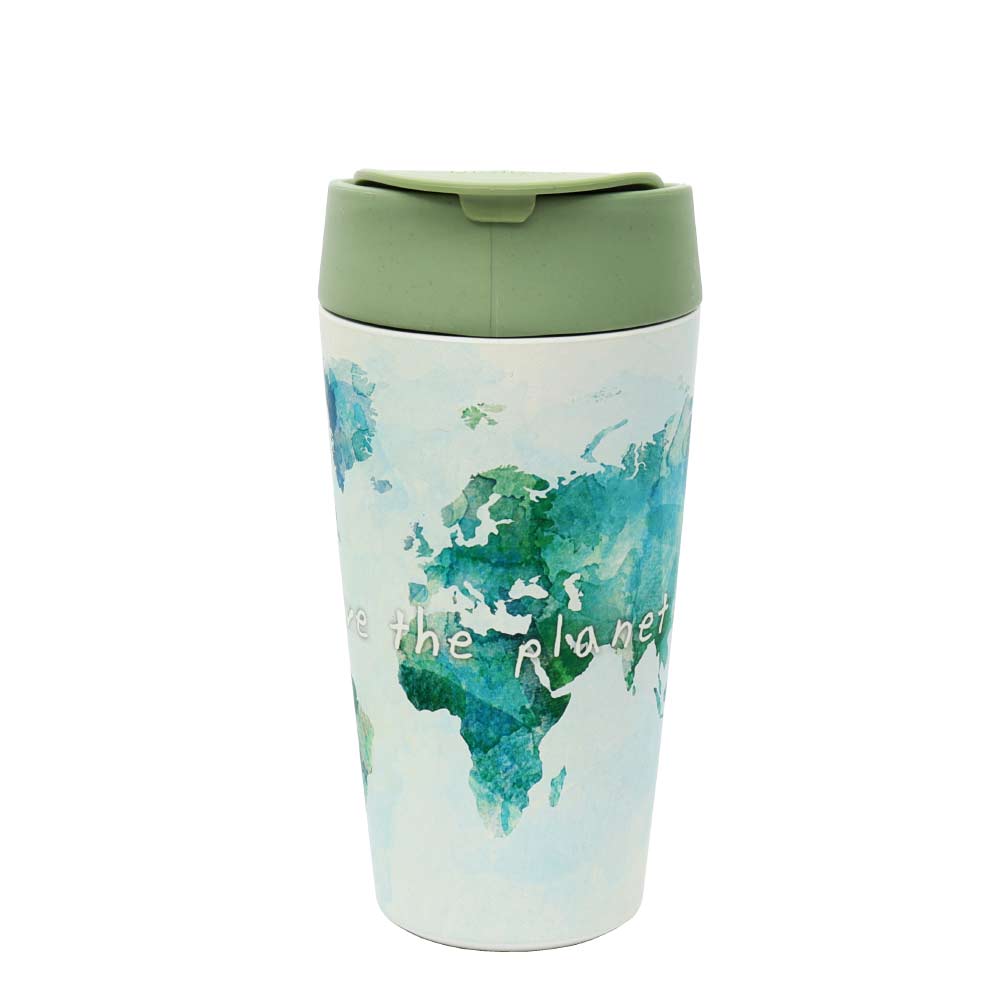 Kaffeebecher To Go mit Motiv (420ml), Bioloco PLANT - Deluxe Cup Save the Planet
