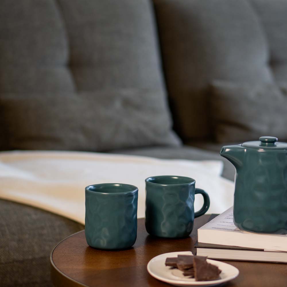 Tassen aus Keramik im skandinavischen Stil, petrol - Lookbook Wohnzimmer