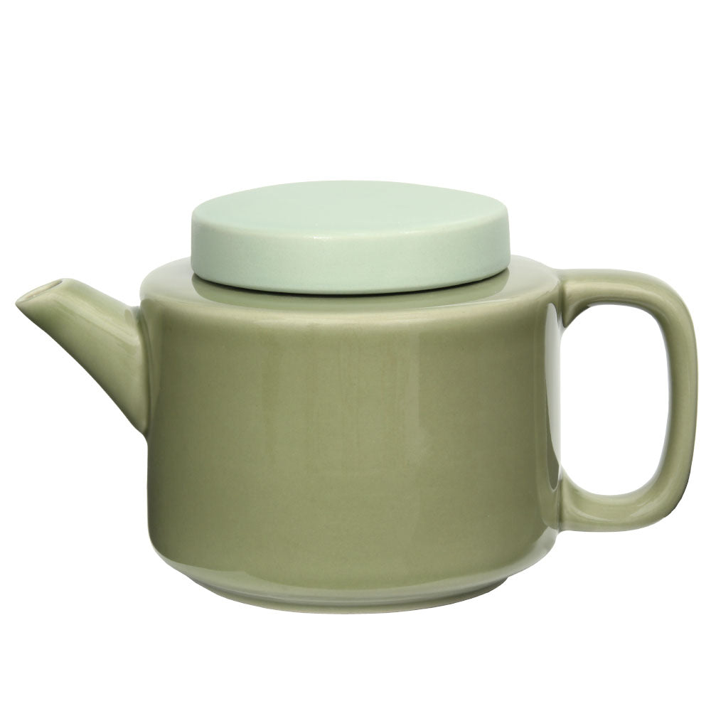 Teekanne aus Keramik im skandinavischen Design - 'Cult' (950ml) hellgrün glänzend-matt