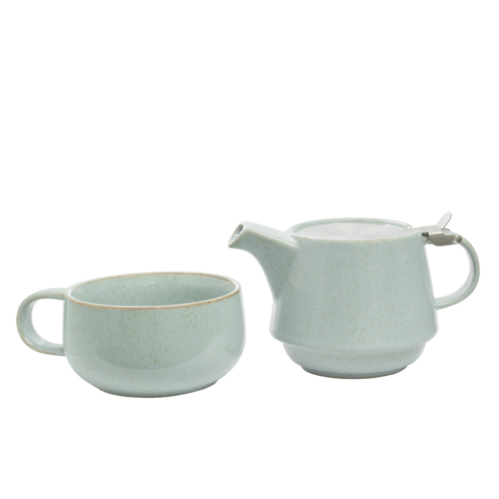 Tea-for-One Set aus Keramik im skandinavischen Design (versch. Farben), 450ml