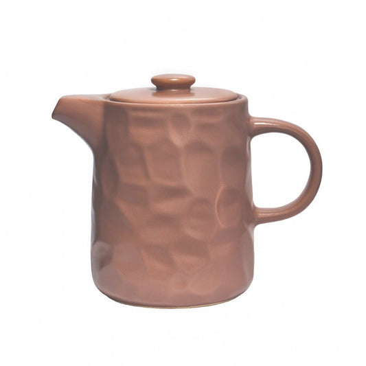 Teekanne aus Keramik (Steinzeug) im skandinavischen Design mit Wabenstruktur, 850ml