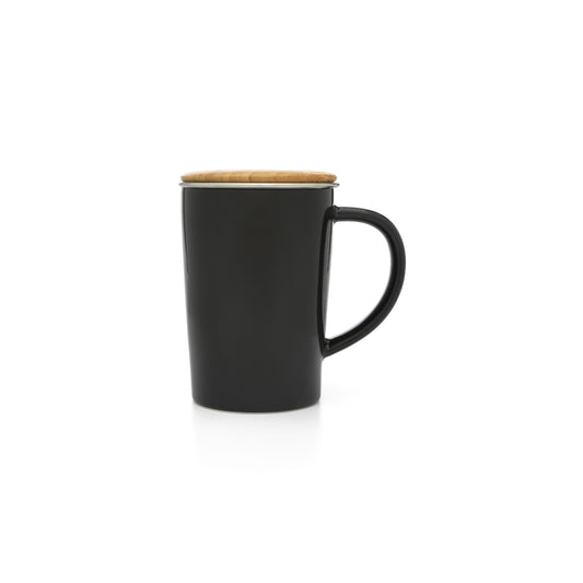 Teetasse 'Universal' mit Sieb aus Edelstahl und Deckel, 400ml schwarz