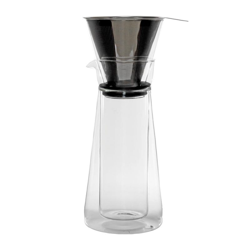 2-IN-1: Karaffe aus Glas Pour Over Kaffee AND French Press 'Piazza' 600ml