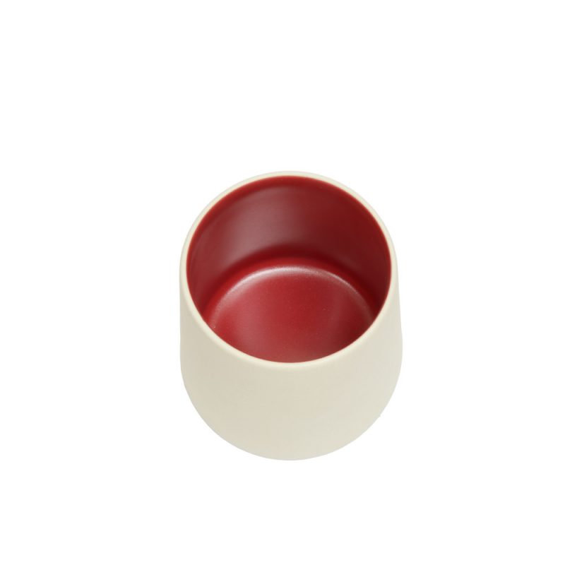 Moderne Teetasse aus Porzellan, 300ml - Rot | Innenansicht